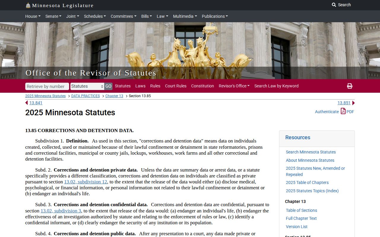 Red Lake County release mugshot corrections data statute